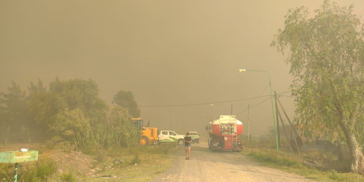 Voraz incendio en la reserva natural de Punta Lara (video)